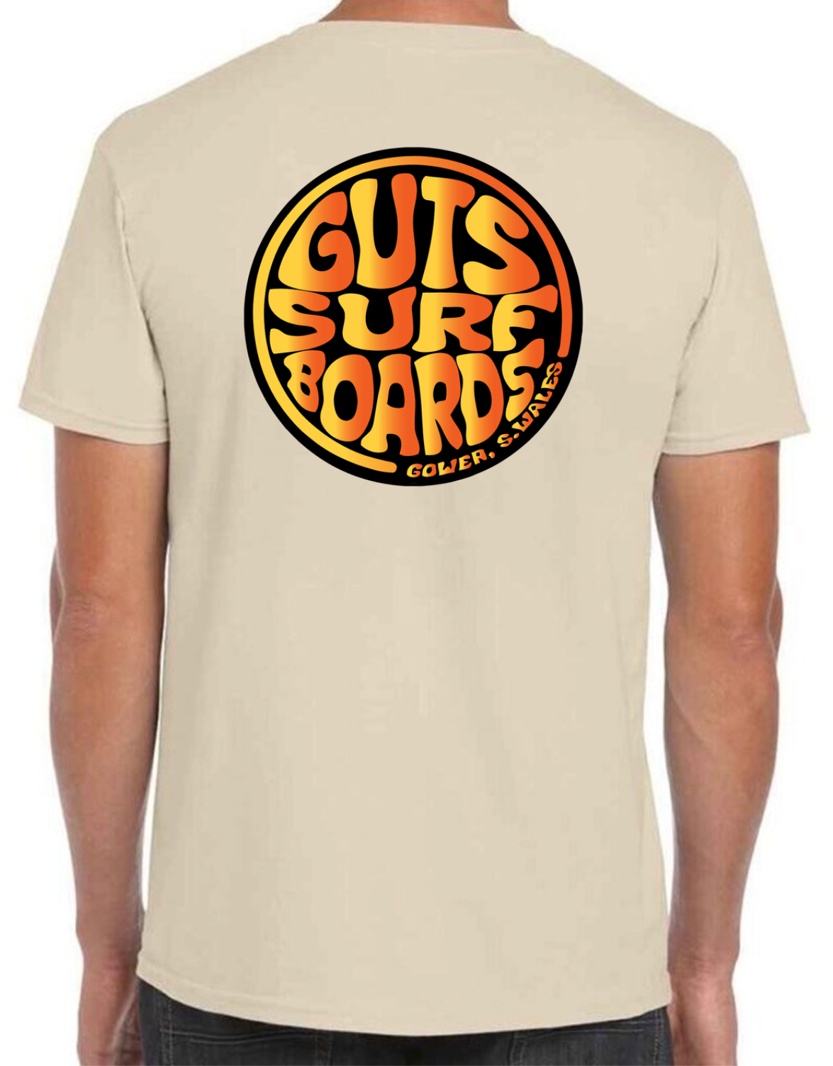 Beige Guts Retro logo T-shirt