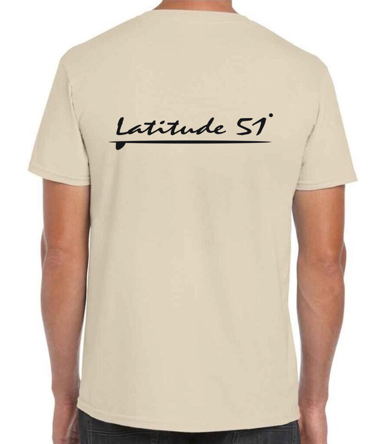 Beige Latitude 51 logo T-shirt