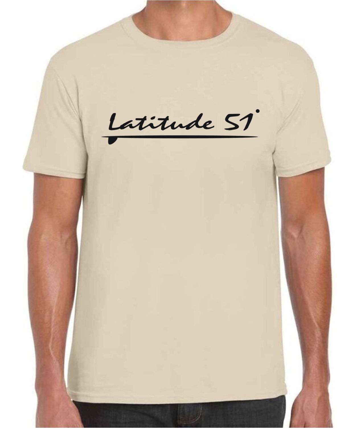 Beige Latitude 51 logo T-shirt